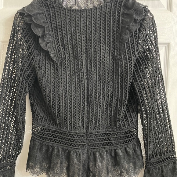 Savida open weave and lace ruffle top ,size M - Picture 2 of 10